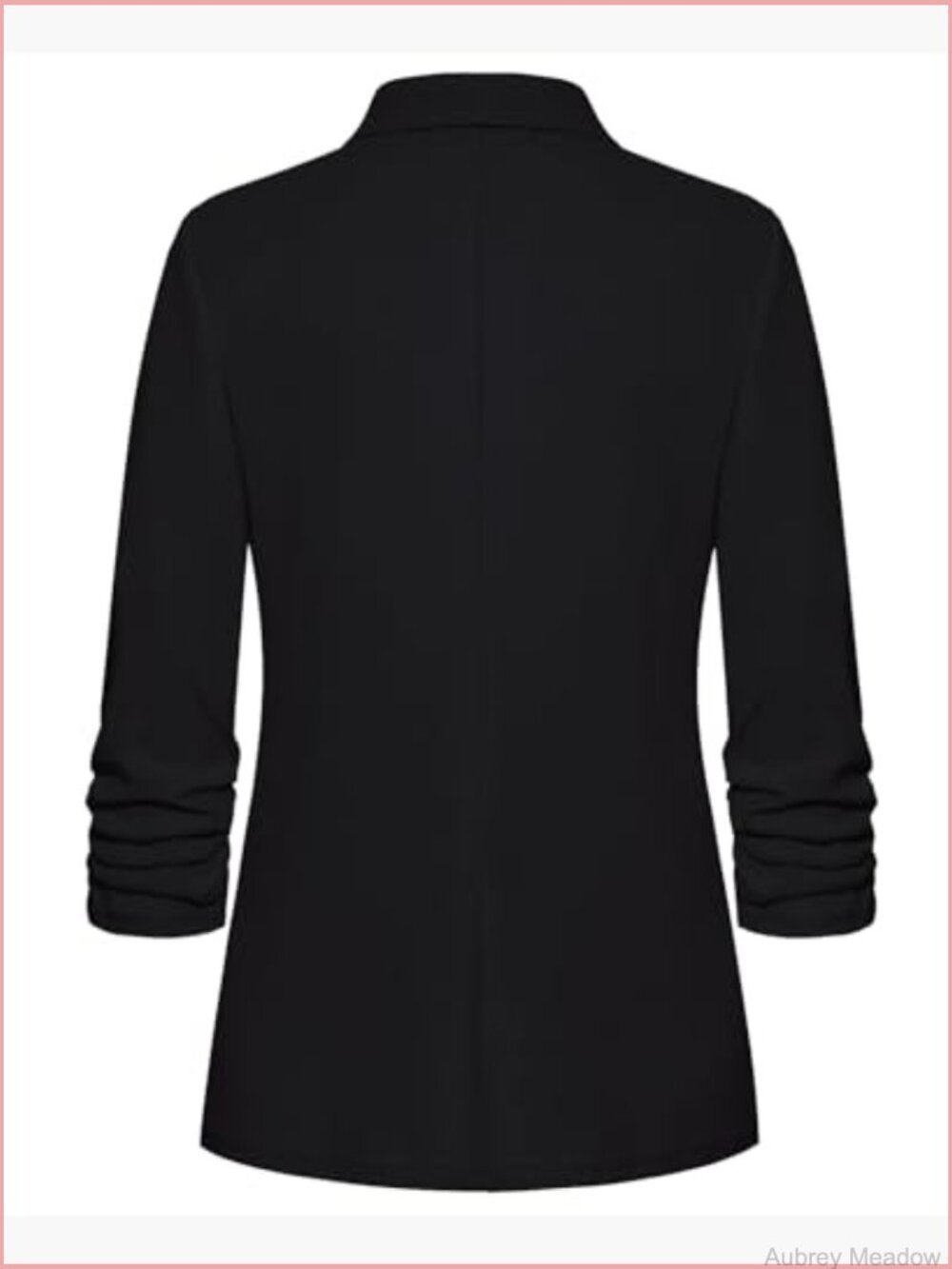 Casual Blazer 3/4 Sleeve Open Front Cardigan Work Office Suit Jacket Zipper - Picture 2 of 6